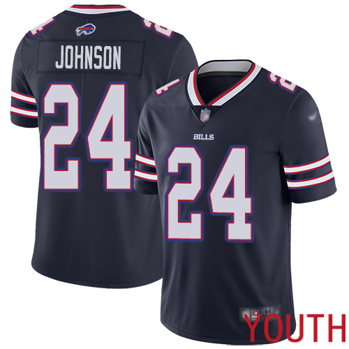 Youth Buffalo Bills 24 Taron Johnson Limited Navy Blue Inverted Legend NFL Jersey
